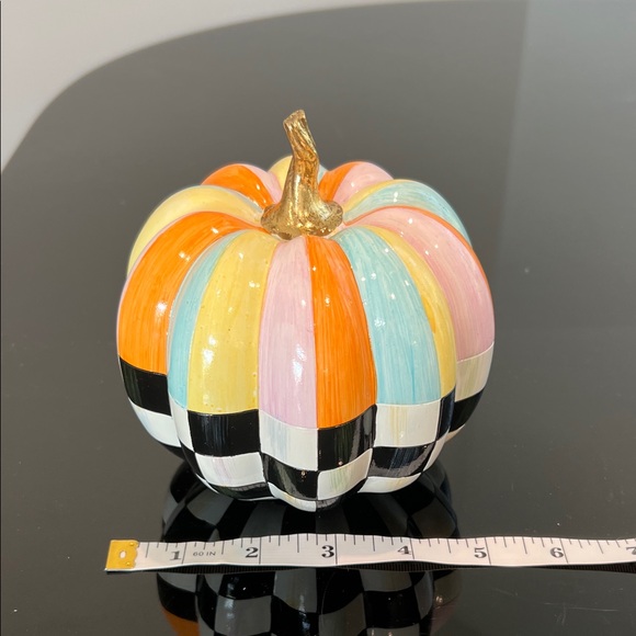 MacKenzie-Childs Cotton Candy Mini Check & Stripe Pumpkin - Picture 6 of 7